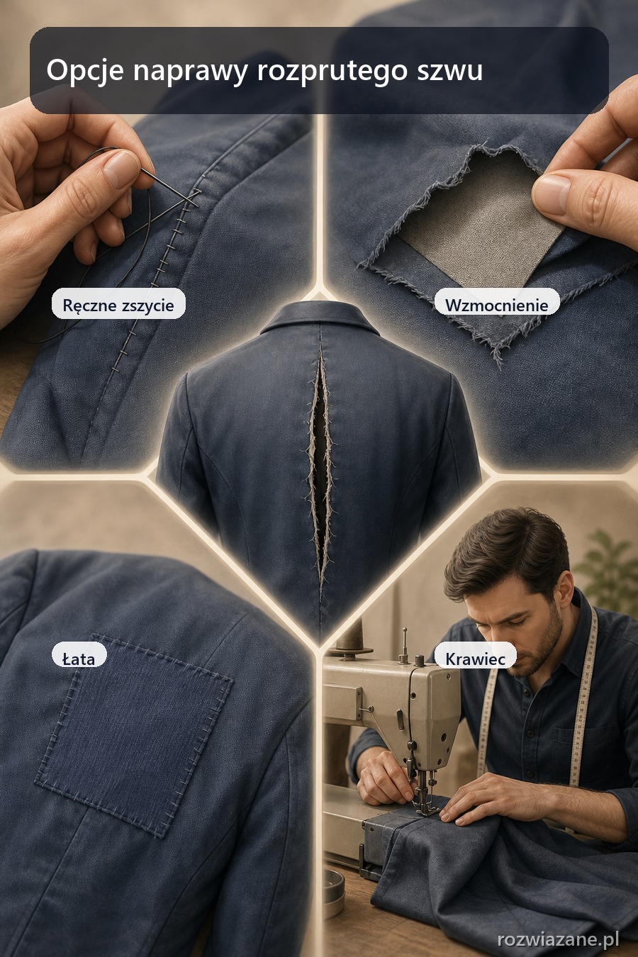 Cztery sposoby postępowania z rozprutym szwem w ubraniu